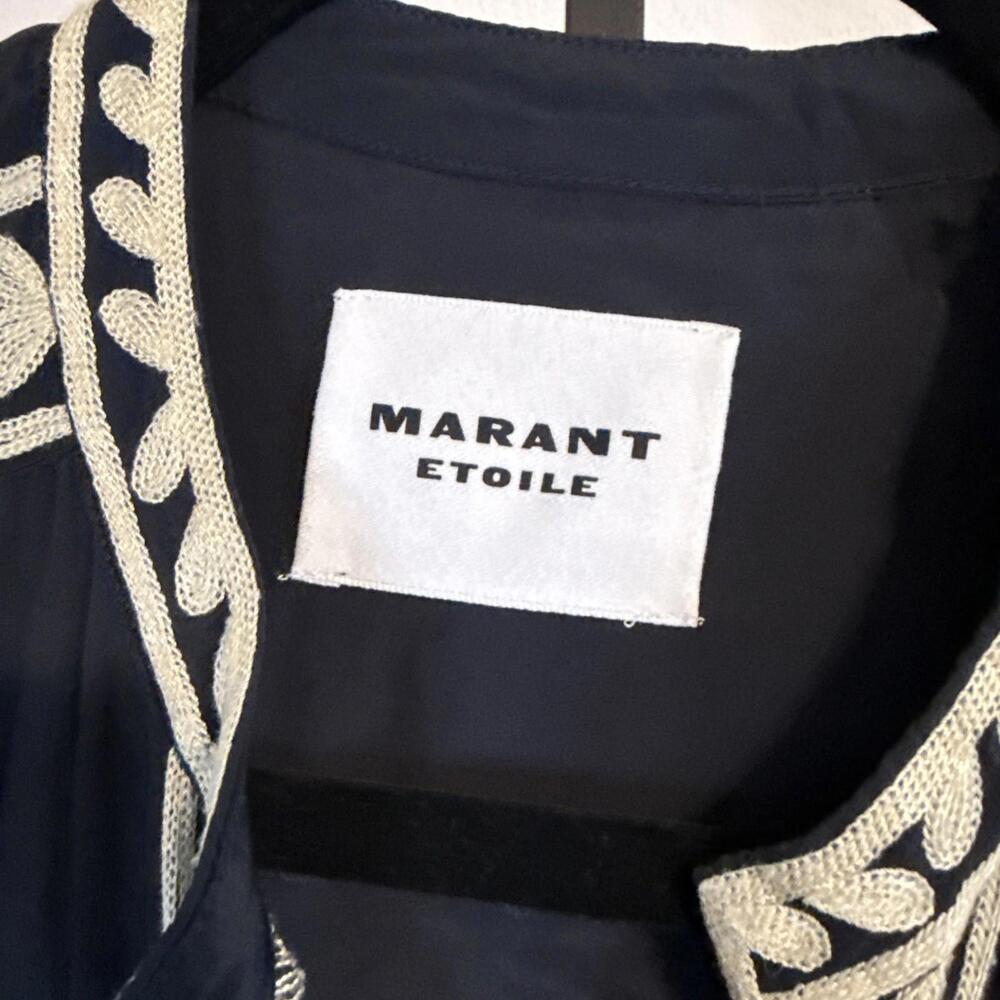 $950 Isabel Marant Etoile Embroidered Crepe 'Feliana' Midi Dress Sz: 34 US 2 - Picture 11 of 15